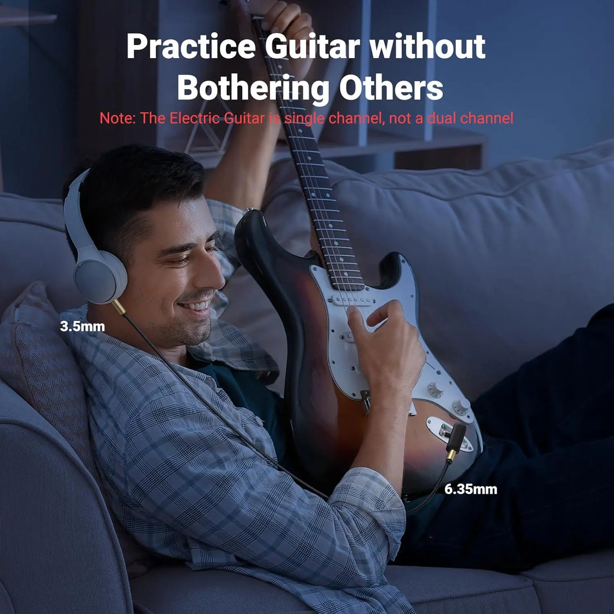 UGREEN, 3.5 मिमी से 6.35 मिमी पुरुष केबल OD 4. 5 (1M) 24K 15U कनेक्ट इंस्ट्रूमेंट्स और ऑडियो उपकरण डिजिटल / एनालॉग सिग्नल (10625)