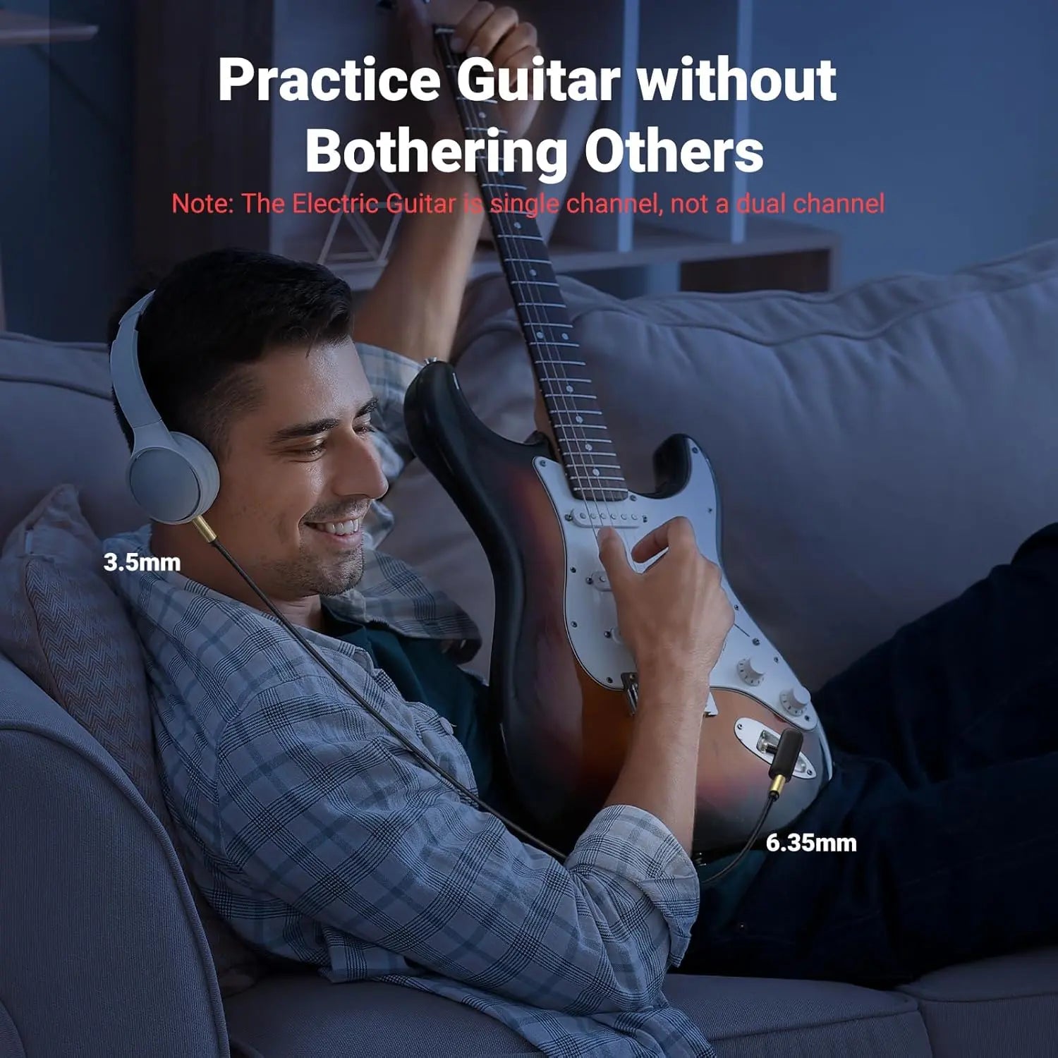 UGREEN, 3.5 मिमी से 6.35 मिमी पुरुष केबल OD 4. 5 (1M) 24K 15U कनेक्ट इंस्ट्रूमेंट्स और ऑडियो उपकरण डिजिटल / एनालॉग सिग्नल (10625)