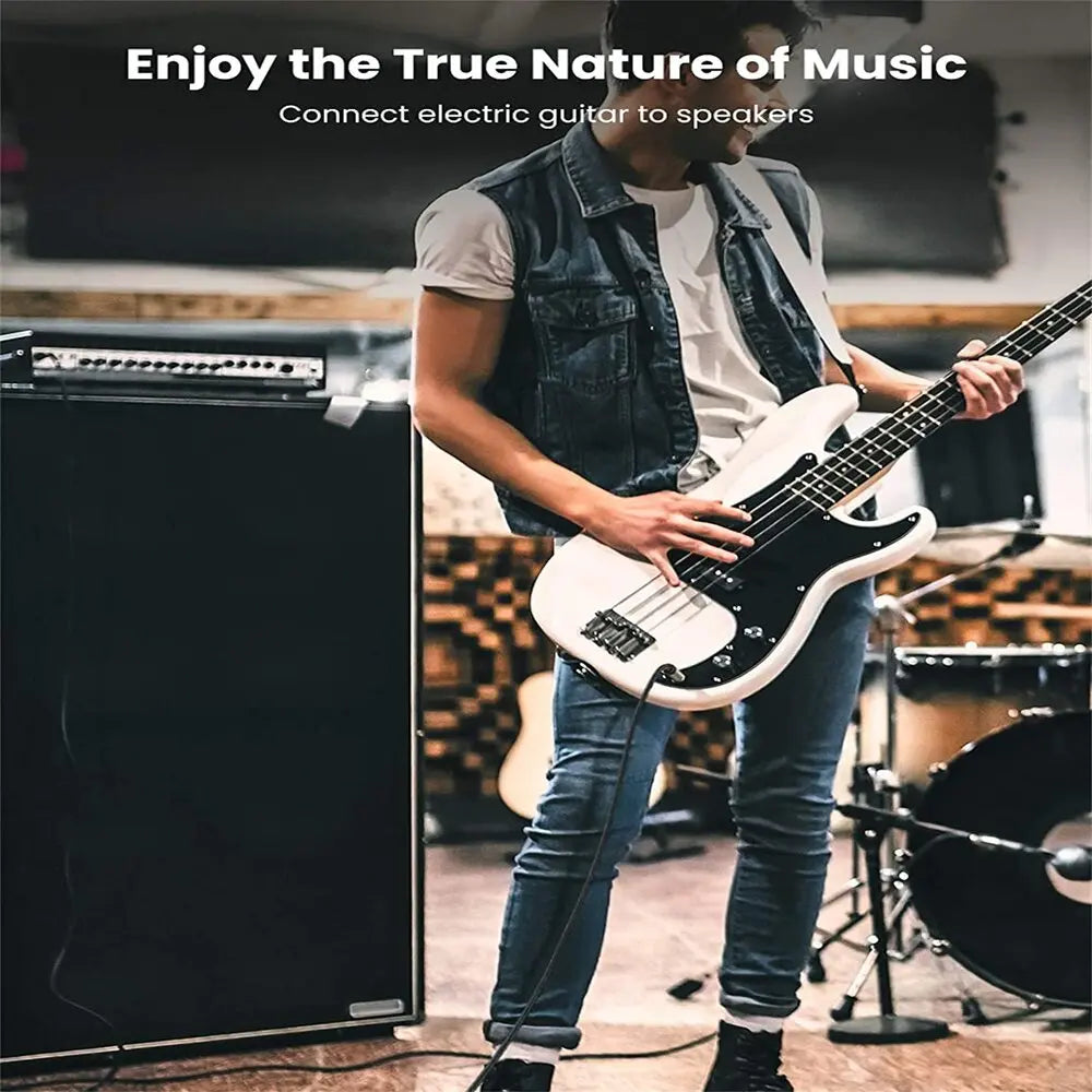 UGREEN 3M 6.35mm Mono Male to Male TRS Audio Cable Guitar Amplifier Mixer Keyboard Professional Instrument Cable 10639