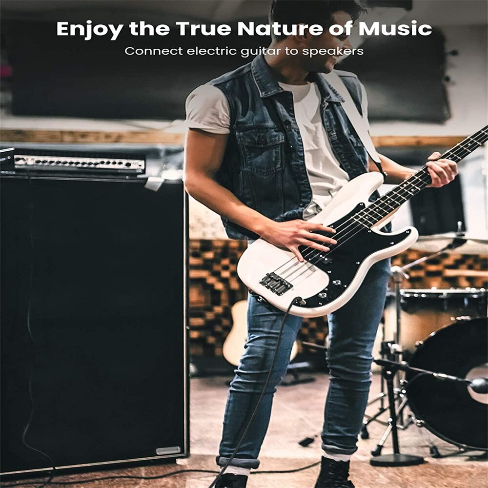 UGREEN 3M 6.35mm Mono Male to Male TRS Audio Cable Guitar Amplifier Mixer Keyboard Professional Instrument Cable 10639 Ugreen