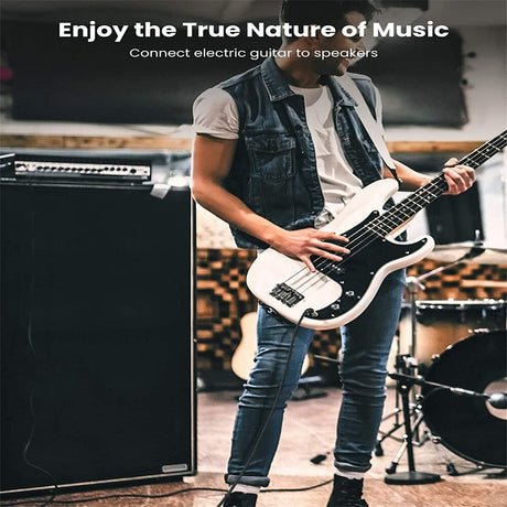 UGREEN 3M 6.35mm Mono Male to Male TRS Audio Cable Guitar Amplifier Mixer Keyboard Professional Instrument Cable 10639 Ugreen