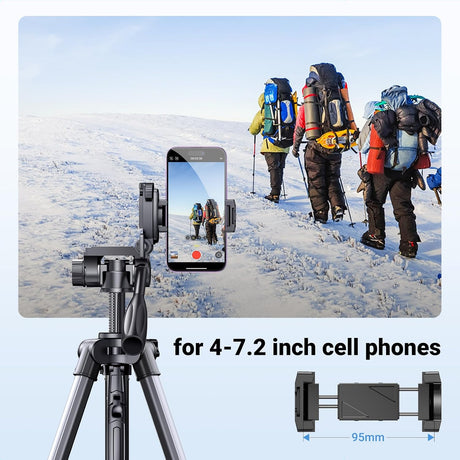 UGREEN Camera Tripod Adjustable 53.5-175cm Aluminum Travel Tripod 3-Way Pan Head Phone Holder DSLR iPhone Android 15187 - Ugreen India