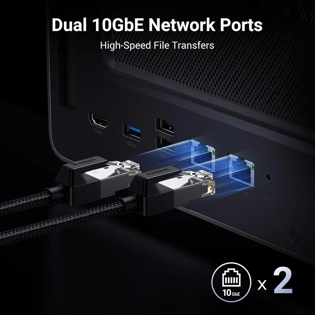 UGREEN NASync DXP8800 Plus 8-Bay Desktop NAS Intel i5 1235u 10-Core 128GB SSD 8x SATA 2x M.2 NVMe 10GbE 8K HDMI (35127B)