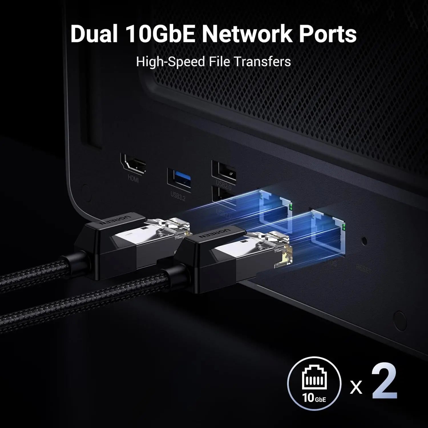 UGREEN NASync DXP8800 Plus 8-Bay Desktop NAS Intel i5 1235u 10-Core 128GB SSD 8x SATA 2x M.2 NVMe 10GbE 8K HDMI (35127B)