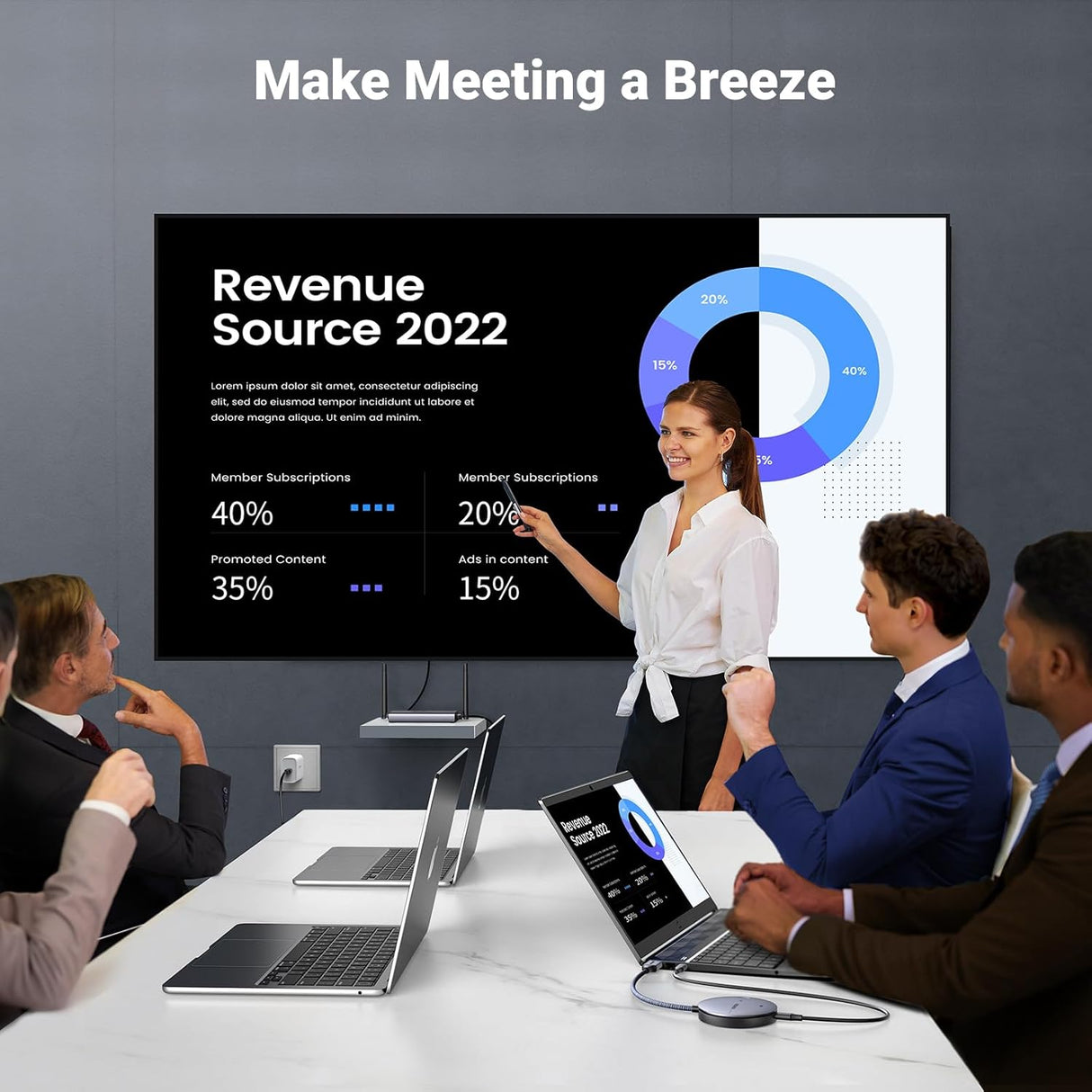 UGREEN Wireless HDMI Transmitter Receiver 4K 30Hz 2.4G 5G Display Adapter Kit Laptop PC TV Projector Screen Mirror 90909A Ugreen