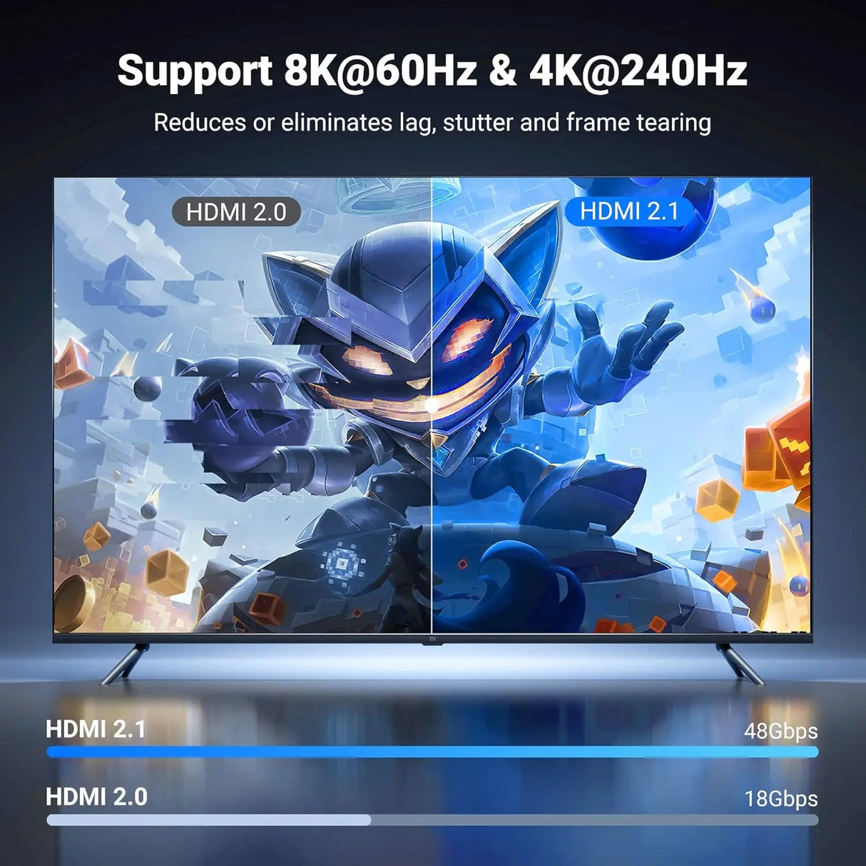 UGREEN HDMI 2.1 Cable 3M 8K@60Hz 48Gbps Ultra High Speed Braided PS5 Xbox Series X 4K120Hz UHD TV (80404) Ugreen