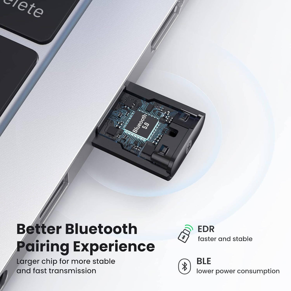 UGREEN USB Bluetooth Adapter for PC Bluetooth 5.0 Dongle USB2.0 EDR Receiver Mini Size Wireless Transfer Support Windows 10/8.1/8/7/XP Compatible with Desktop Laptop Mouse Keyboard Printer Speaker PS5 (80889)