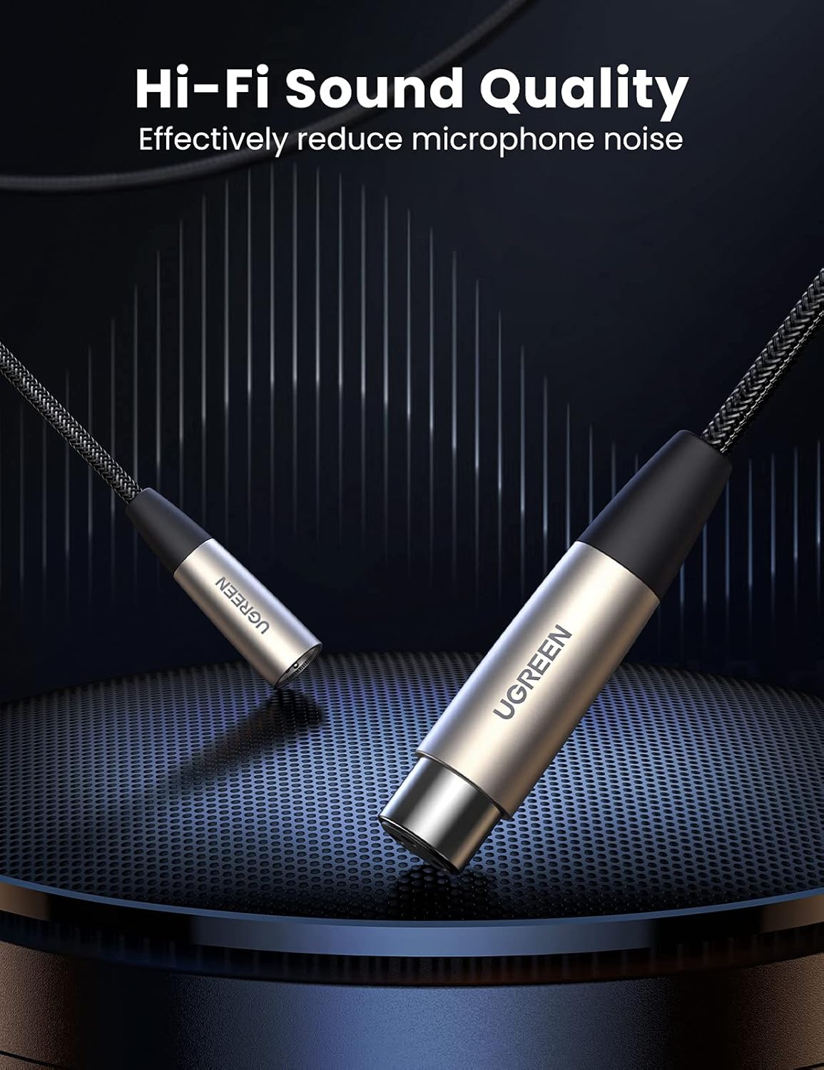 UGREEN 2M XLR Male to Female Microphone Cable Nylon Braided Zinc Alloy Shure SM Compatible Mixer Amplifier 20500 Ugreen