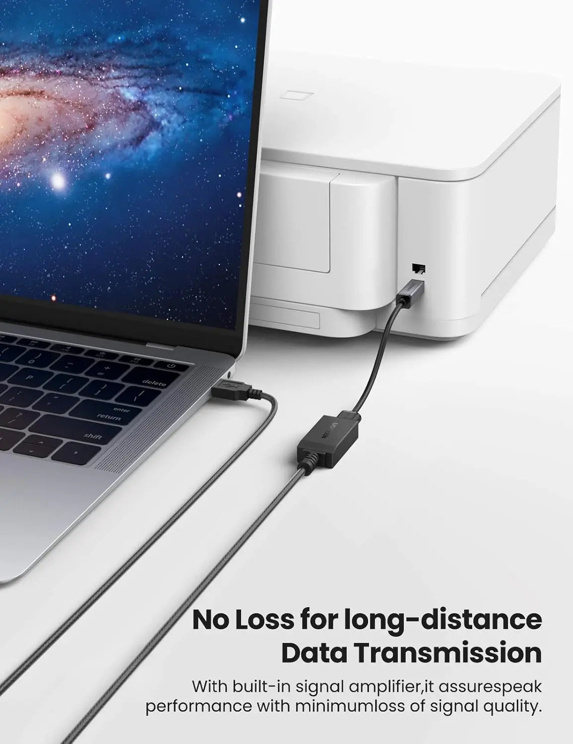 UGREEN USB 2.0 Active Extension Cable 10M Signal Booster Repeater A Male to Female Keyboard Mouse Printer Webcam (10321) Ugreen