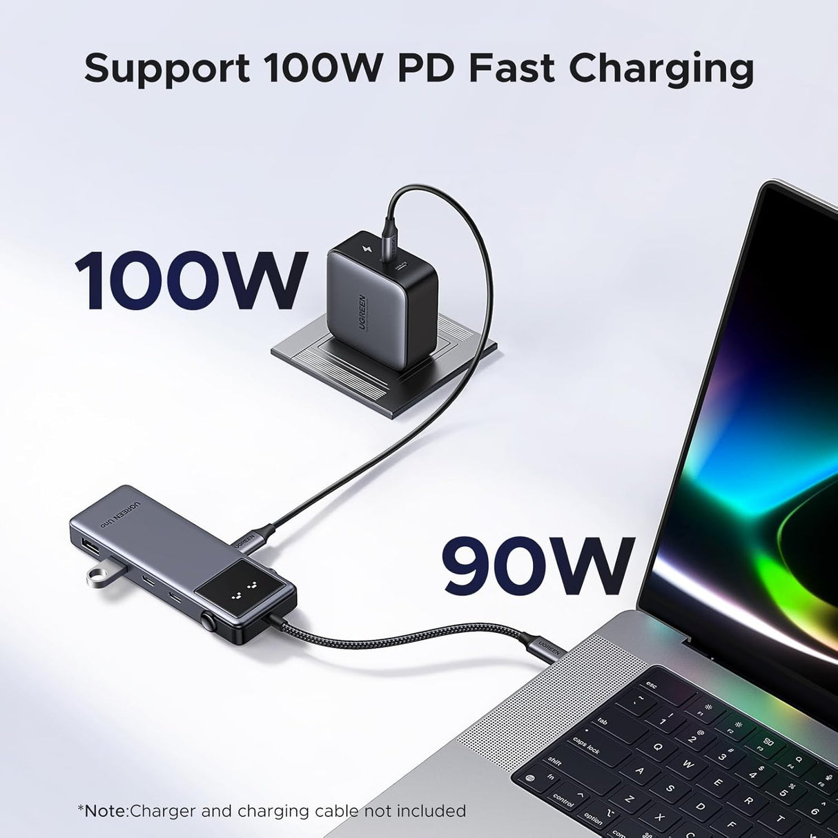 UGREEN Uno 6-in-1 USB-C Hub 10Gbps 2 USB-C 2 USB-A Data Port PD 4K 60Hz HDMI MacBook Pro Air iPad Surface XPS (35998) Ugreen