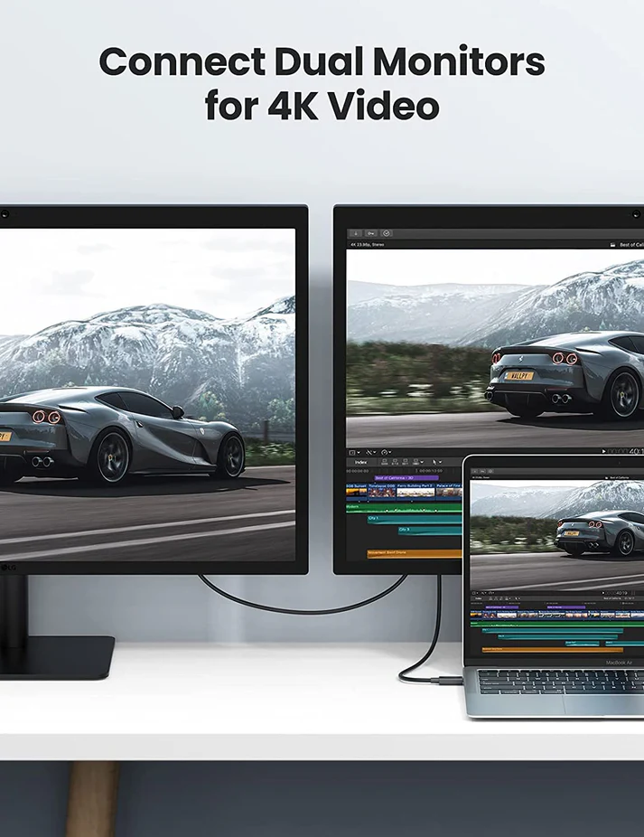 UGREEN Thunderbolt 4 USB-C to USB-C Cable 0.8M 2.6ft 100W Fast Charging 8K Video Type-C Data Transfer Cable Black (30389) Ugreen