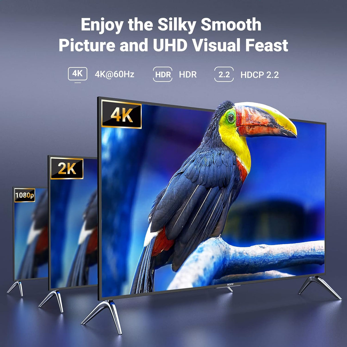 UGREEN 1x4 HDMI Splitter 4K 60Hz 1 In 4 Out HDMI 2.0 Splitter with Power Adapter TV Monitor Projector UHD 50708EU Ugreen