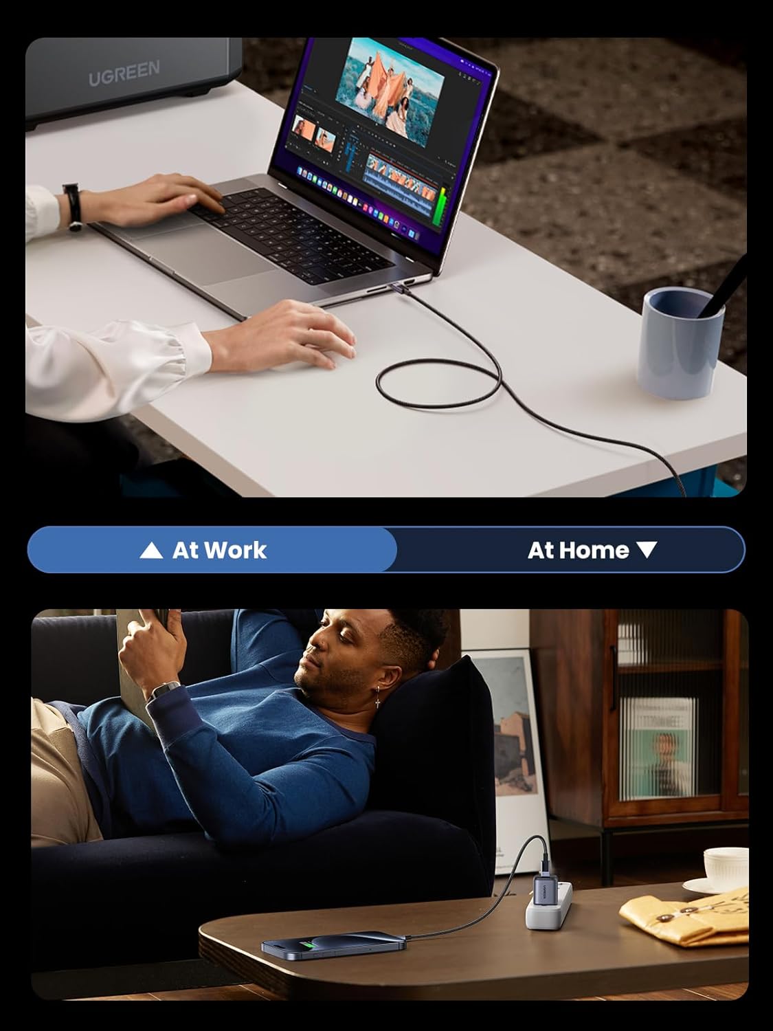 UGREEN USB C Cable 1M 240W Fast Charging Power Delivery 480Mbps iPhone 16 Pro MacBook iPad Dell XPS Galaxy S24 Switch (45067) Ugreen