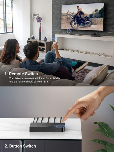 UGREEN 3x1 HDMI Switch 3 In 1 Out IR Wireless Remote 1080P 3D HDMI Switcher Laptop PS3 Xbox360 HD-DVD Gaming Console Switch 40234 Ugreen