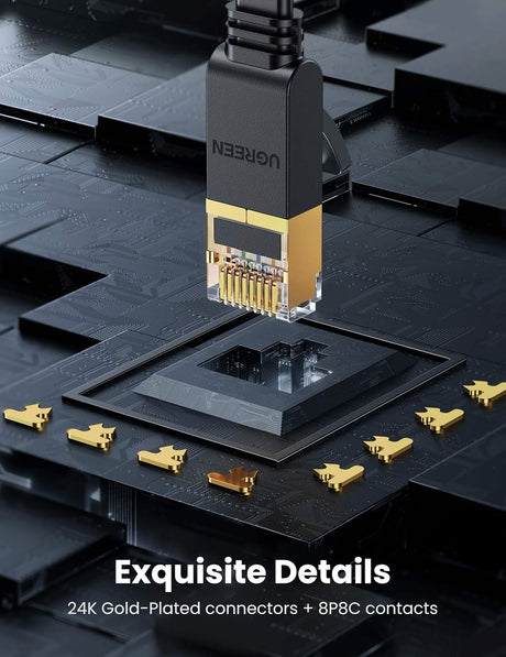 UGREEN Cat7 Ethernet Cable 20M U/FTP 10Gbps Flat Shielded LAN Gaming PS5 PS4 PS3 Xbox Laptop Router Computer (11267) - Ugreen India