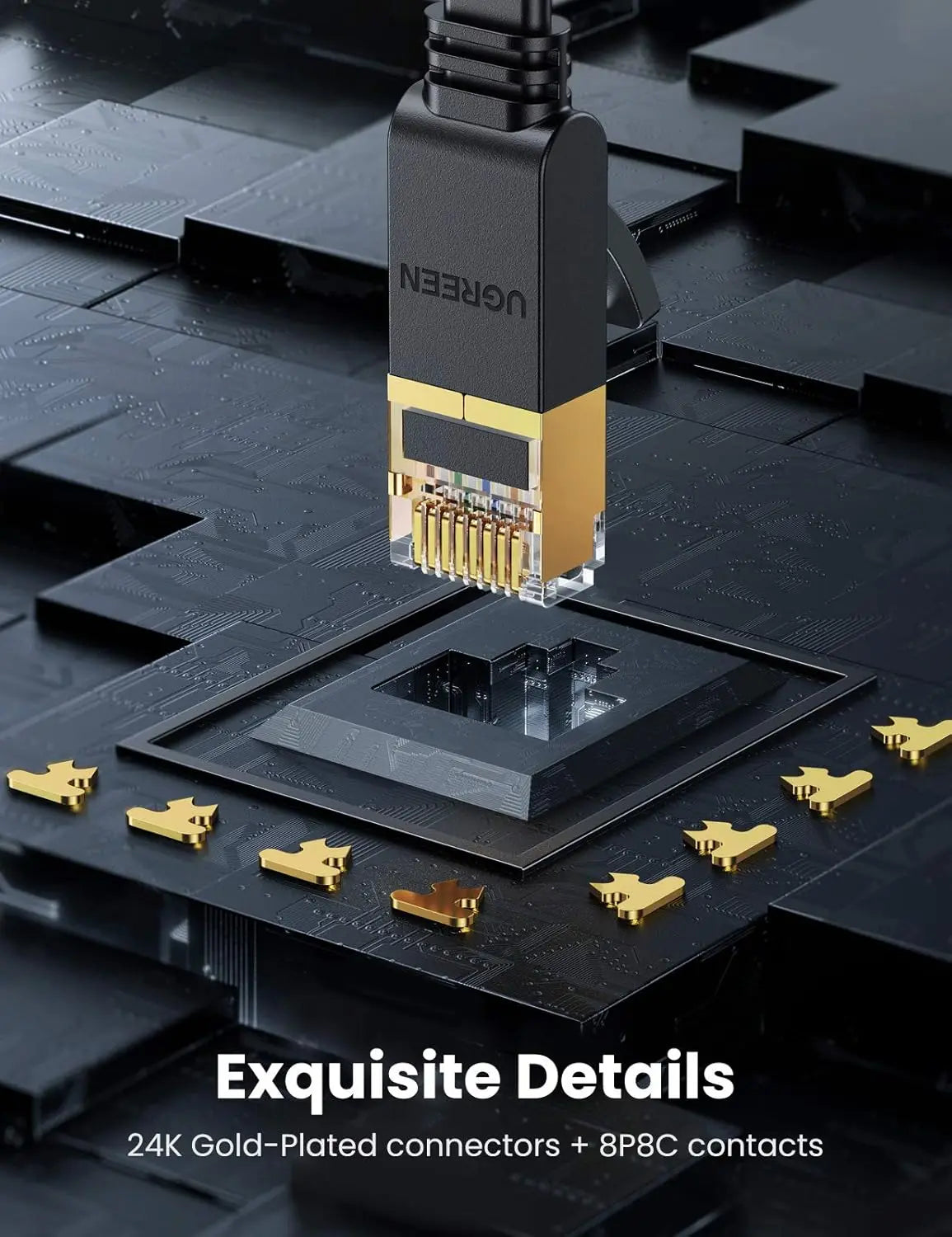 UGREEN Cat7 Ethernet Cable 20M U/FTP 10Gbps Flat Shielded LAN Gaming PS5 PS4 PS3 Xbox Laptop Router Computer (11267) Ugreen