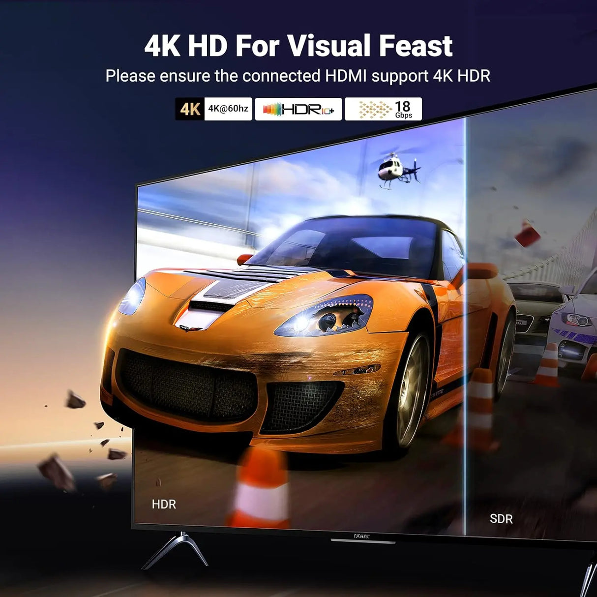 UGREEN HDMI Extension Cable 1M Male to Female 4K@60Hz 3D 1080P HDMI Extender Gold Plated High Speed ARC CEC (10141) Ugreen