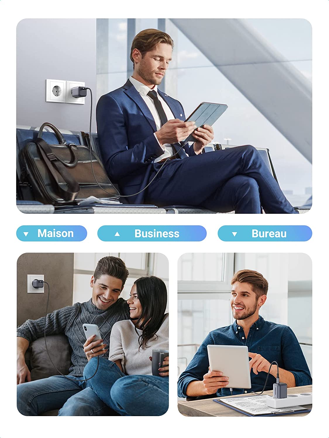 UGREEN Nexode 30W USB-C PD GaN Fast Charger EU with Cable iPhone 14 13 12 MacBook Air iPad Pro Galaxy S22 25257 Ugreen