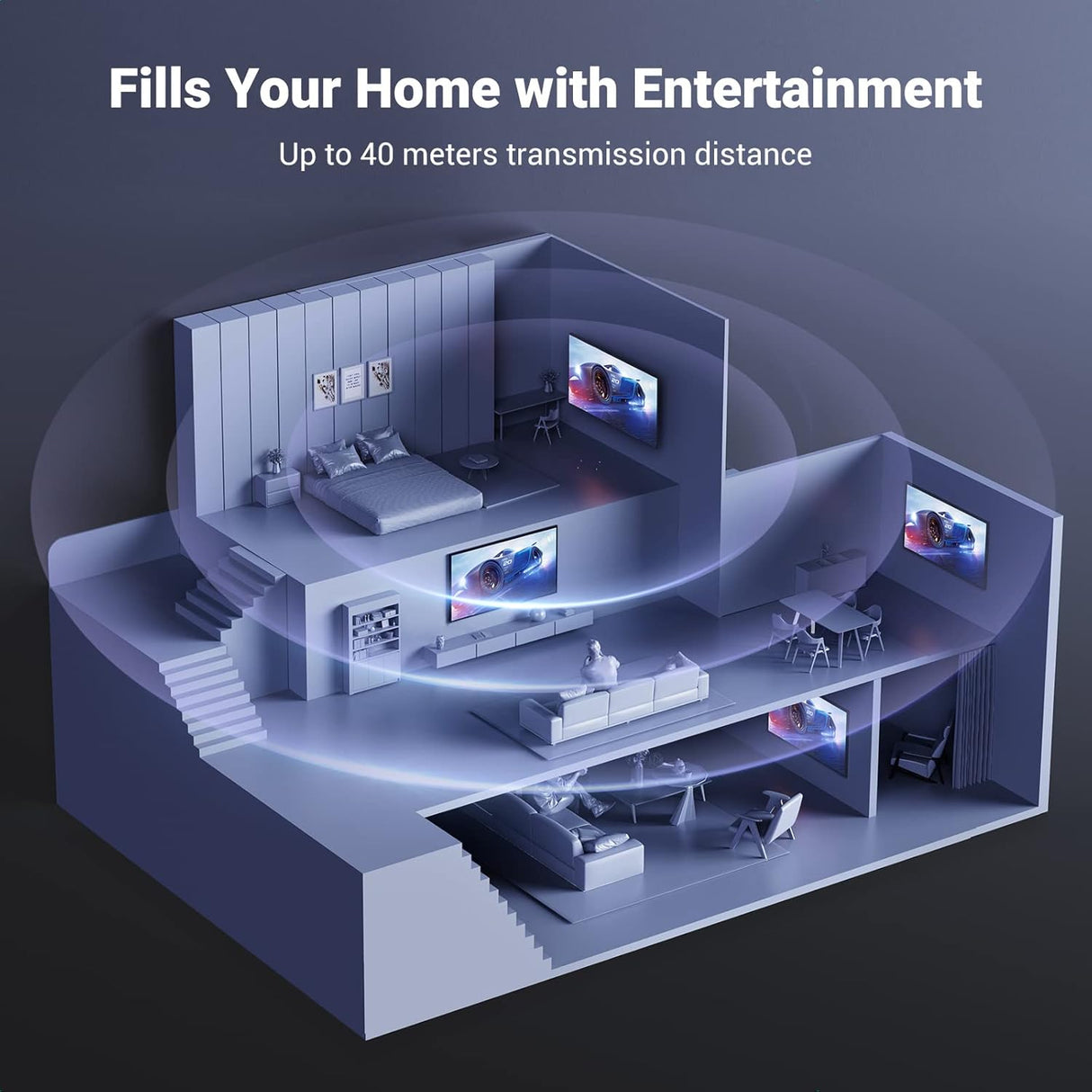 UGREEN 1x4 HDMI Splitter 4K@60Hz HDMI 2.0 Splitter 1 In 4 Out 18Gbps Bandwidth UHD Full HD 3D TV Monitor Projector Quad 90514 Ugreen