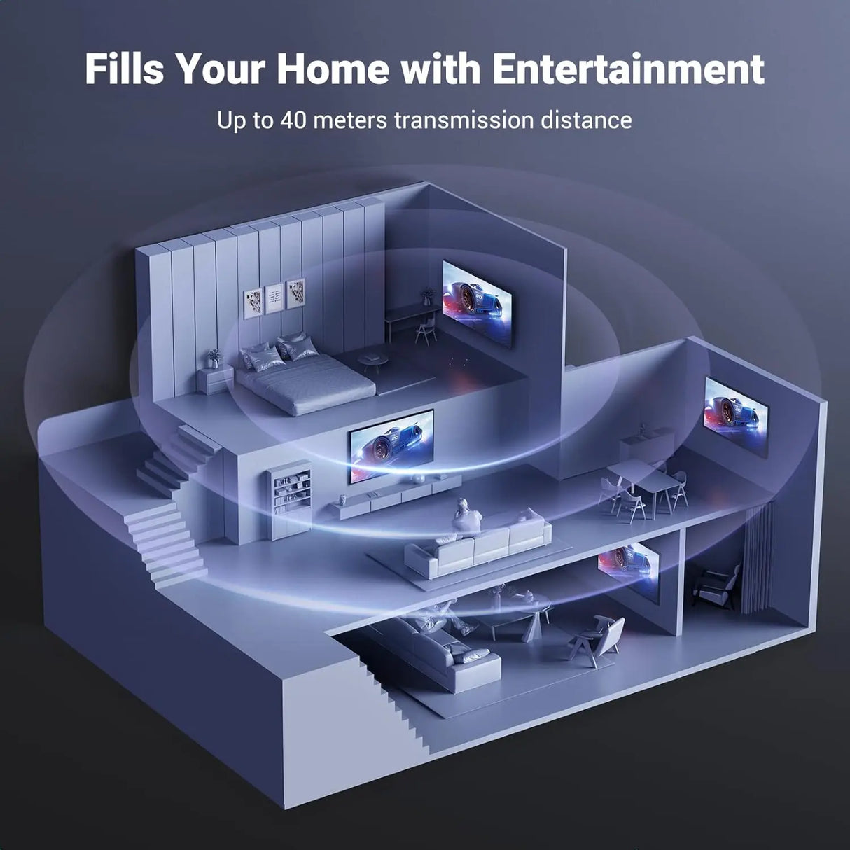 UGREEN 1x4 HDMI Splitter 4K@60Hz HDMI 2.0 Splitter 1 In 4 Out 18Gbps Bandwidth UHD Full HD 3D TV Monitor Projector Quad 90514 Ugreen