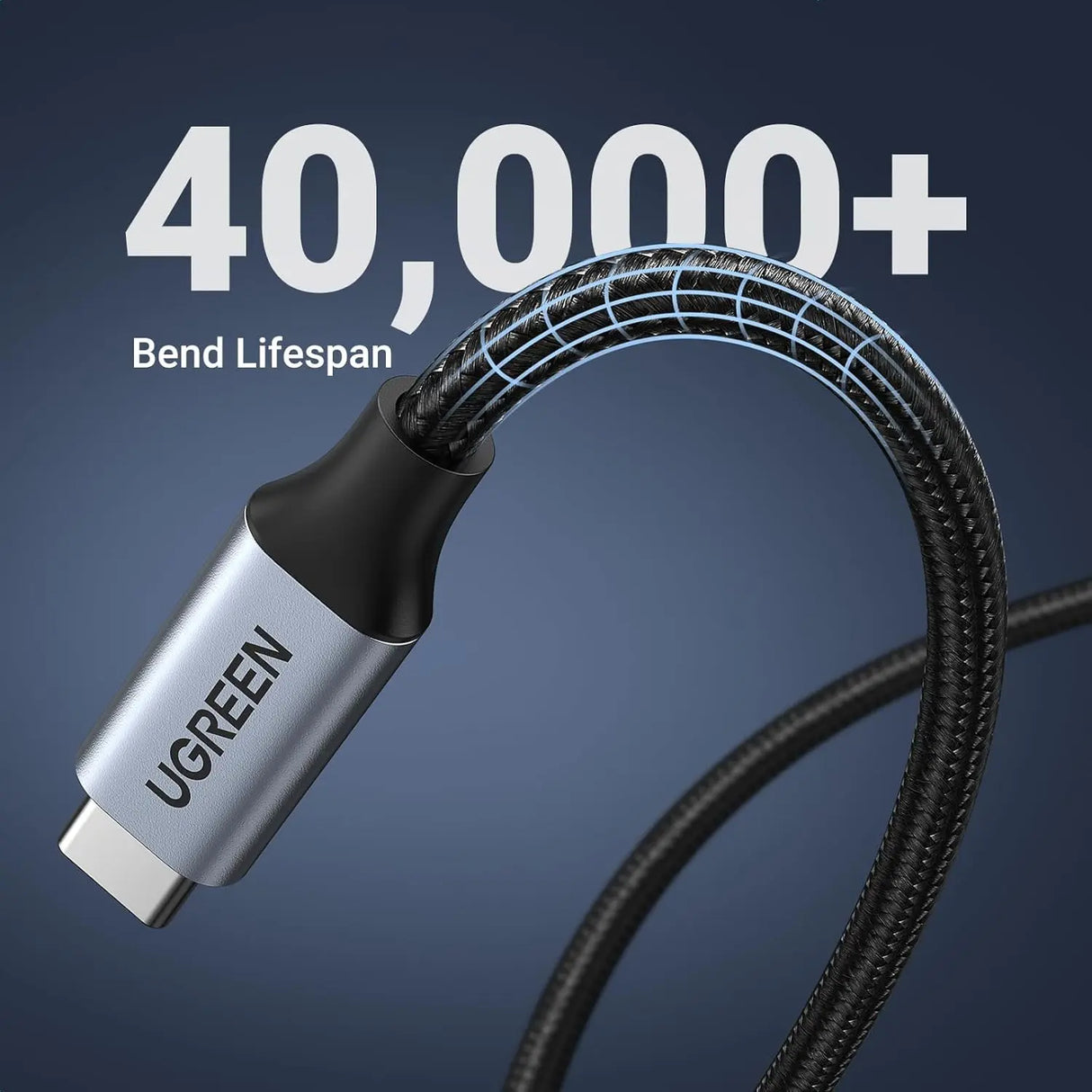 UGREEN USB C Extension Cable 1M 3.3ft USB C 3.2 Nylon Braided Type-C Male Female 100W 10Gbps Steam Deck MacBook (30205) Ugreen