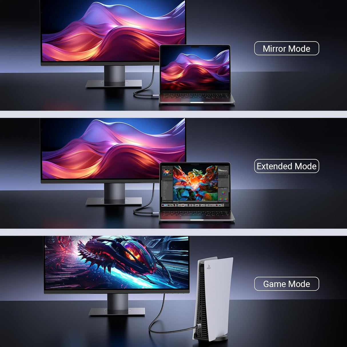 UGREEN HDMI 2.1 Cable 5M 8K 60Hz 4K 240Hz 165Hz 144Hz 120Hz 48Gbps High Speed UHD eARC HDR HDCP Dolby Vision VRR (35376) Ugreen