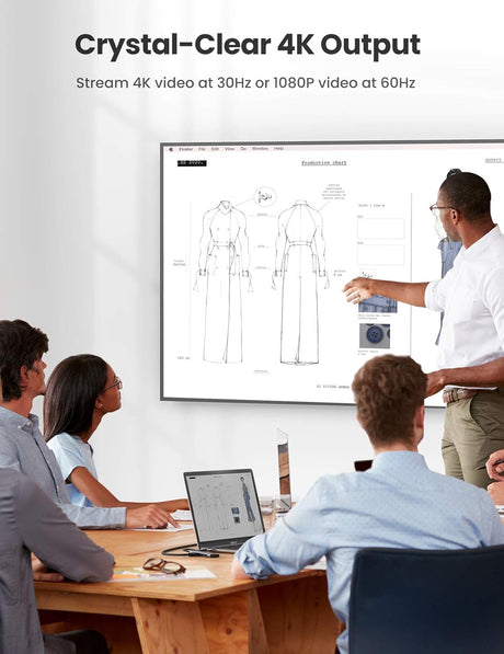 UGREEN 6-in-1 Type C Docking Station HDMI 4K 2 USB 3.0 SD TF Card Reader 100W PD MacBook Pro Air Galaxy Note S10 (70411) Ugreen