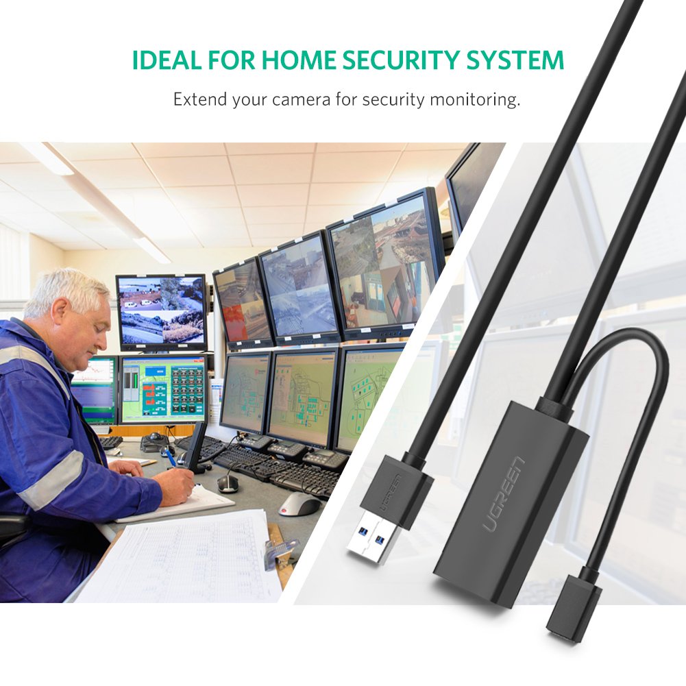 UGREEN USB 3.0 Active Extension Cable 5M 5Gbps Signal Amplifier A Male to Female Laptop PC Mac Flash Drive (20826) Ugreen