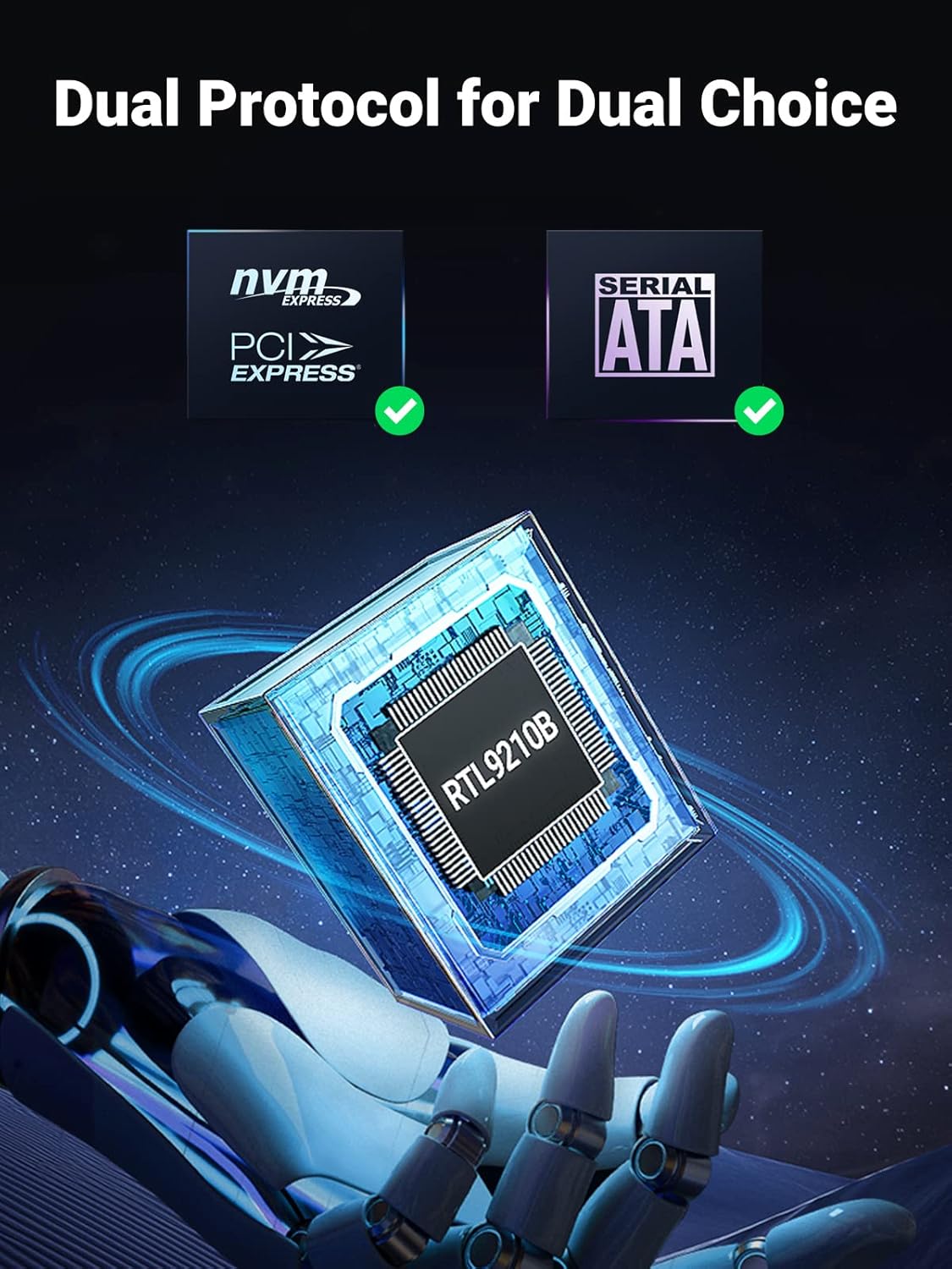 UGREEN 512GB M.2 NVMe Portable External SSD, Up to 1000MB/s Read Write, USB C 3.2 Gen 2 10Gbps, Thunderbolt 3 Compatible, High-Speed Solid State Drive for Laptop, PC, MacBook, iPad, Smartphones (90264/512) Ugreen