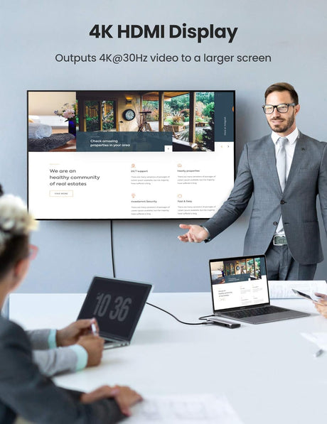 UGREEN 9-in-1 USB Type C Docking Station 4K HDMI VGA Gigabit Ethernet PD Charging 3 USB 3.0 SD Card MacBook Dell XPS (40873) Ugreen