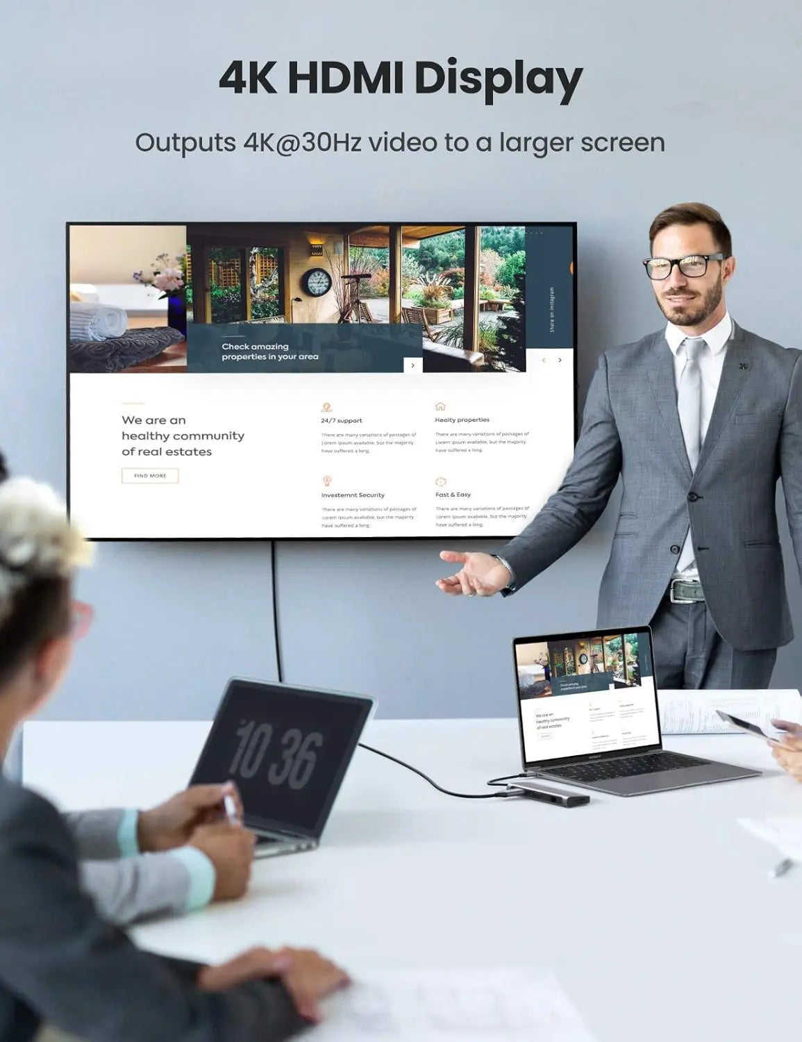 UGREEN 9-in-1 USB Type C Docking Station 4K HDMI VGA Gigabit Ethernet PD Charging 3 USB 3.0 SD Card MacBook Dell XPS (40873) Ugreen