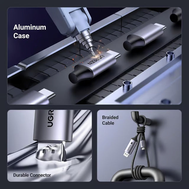 UGREEN 8K@60Hz Unidirectional USB C to DisplayPort 1.4 Cable 2M 4K 240Hz Type C Thunderbolt 4/3 to Dp Cord 32.4Gbps Compatible with iPhone 16/15, MacBook Pro/Air, iPad, Mac Mini, Galaxy, XPS 25158 Ugreen