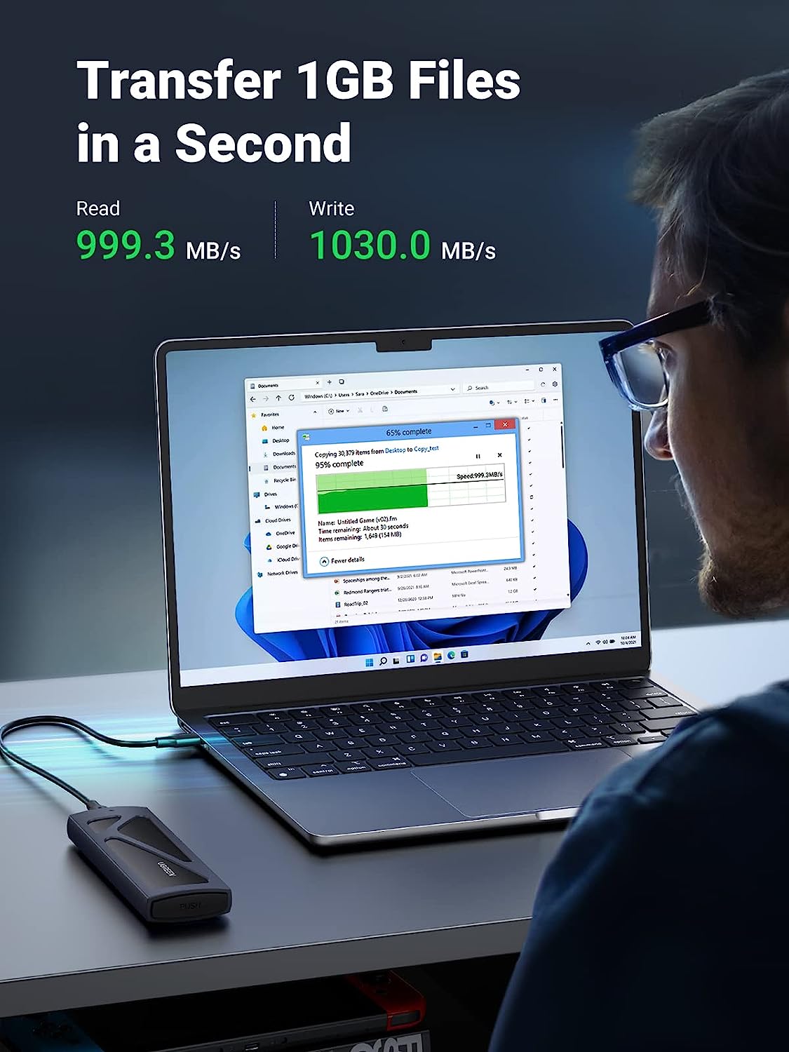 UGREEN NVMe M.2 SSD Enclosure USB 3.2 Gen 2 10Gbps High Speed Aluminum Portable M.2 to USB-C 2230 2242 2260 2280 15512 Ugreen