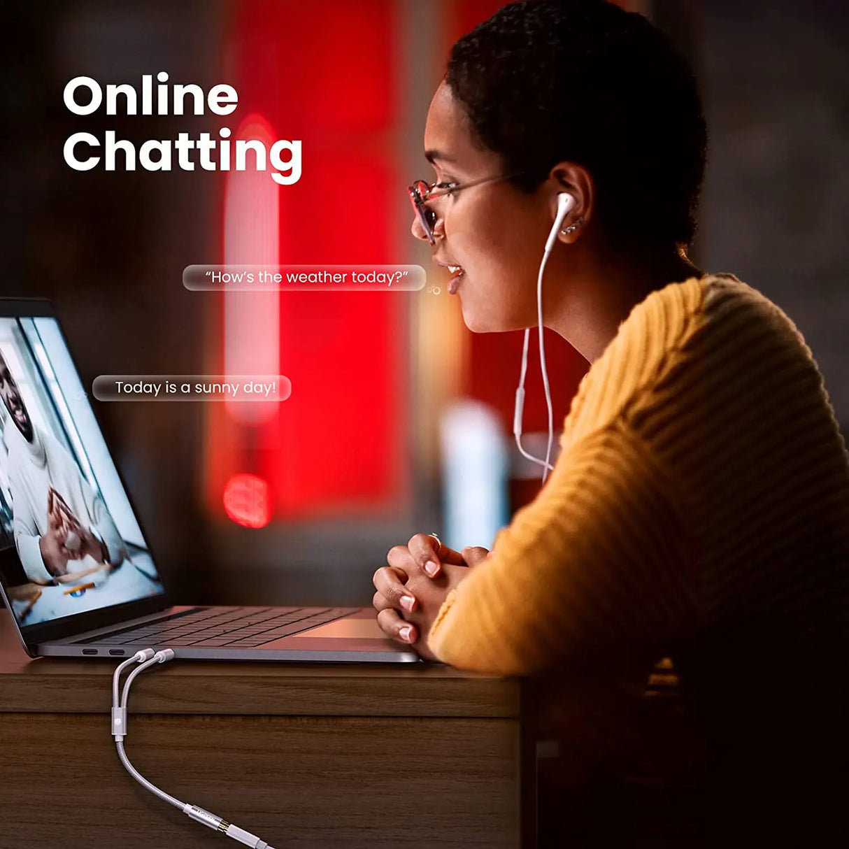 UGREEN 20CM Metal TRRS Female to Dual Male Audio PC Adapter Y Splitter 3.5mm Headphone Microphone Jack Converter Headset 10790 Ugreen