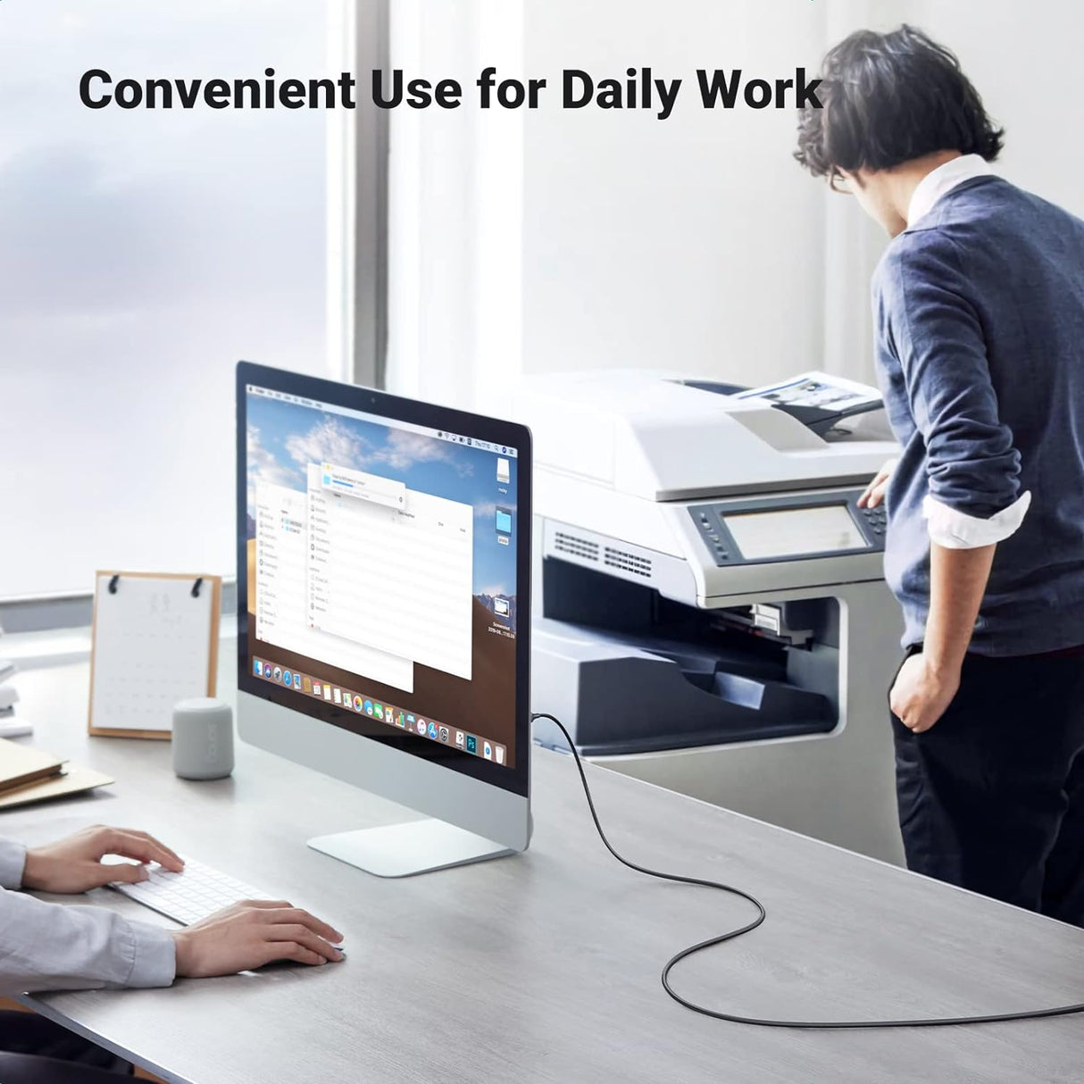 UGREEN USB 2.0 Printer Cable 5M A to B Male Gold Plated HP Canon Epson Dell Samsung Scanner Cord (10352) Ugreen