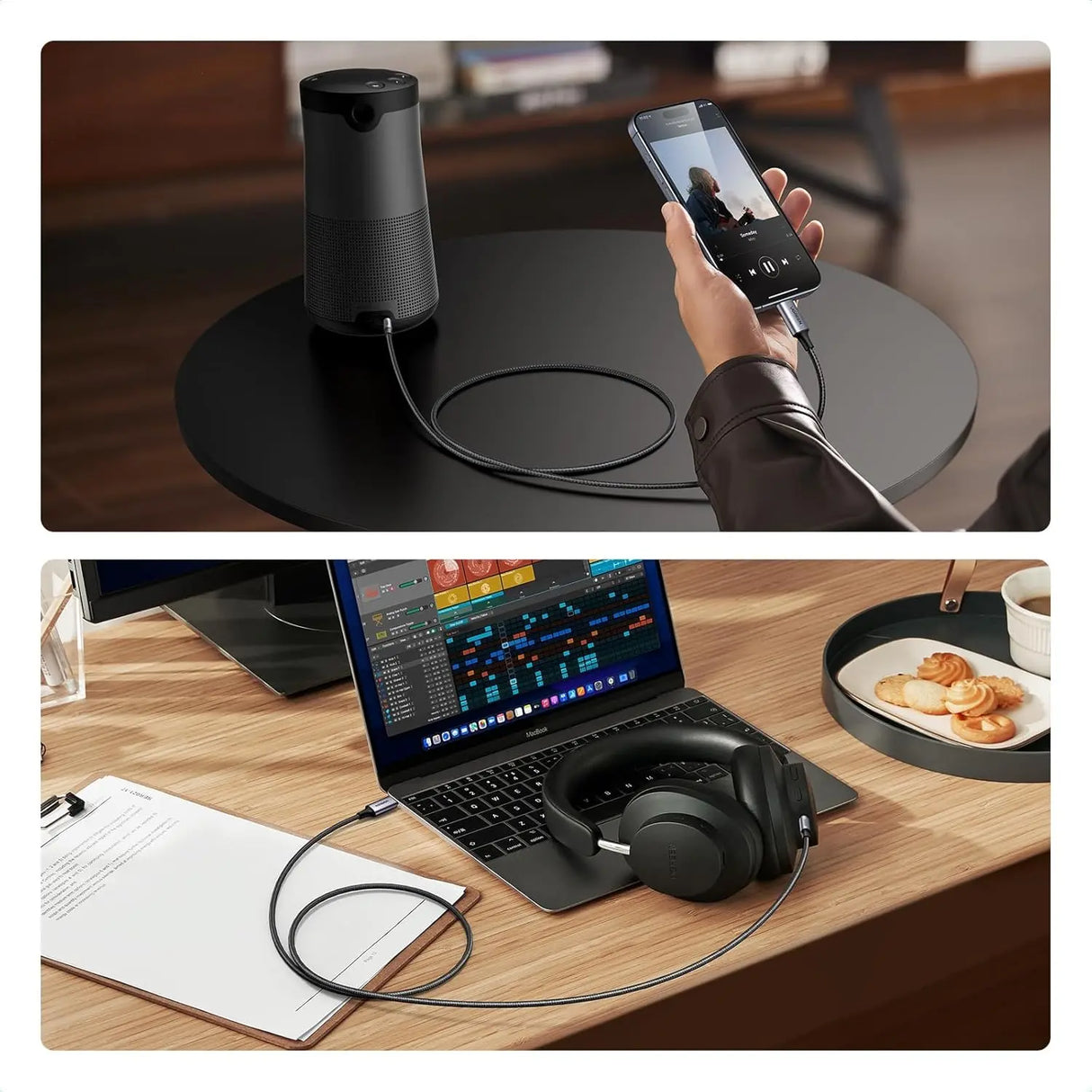 UGREEN USB C to 3.5mm Audio Cable 1M Type-C AUX Headphone Car Stereo Adapter Mic HiFi iPhone 16 15 Galaxy S25 iPad (35056)