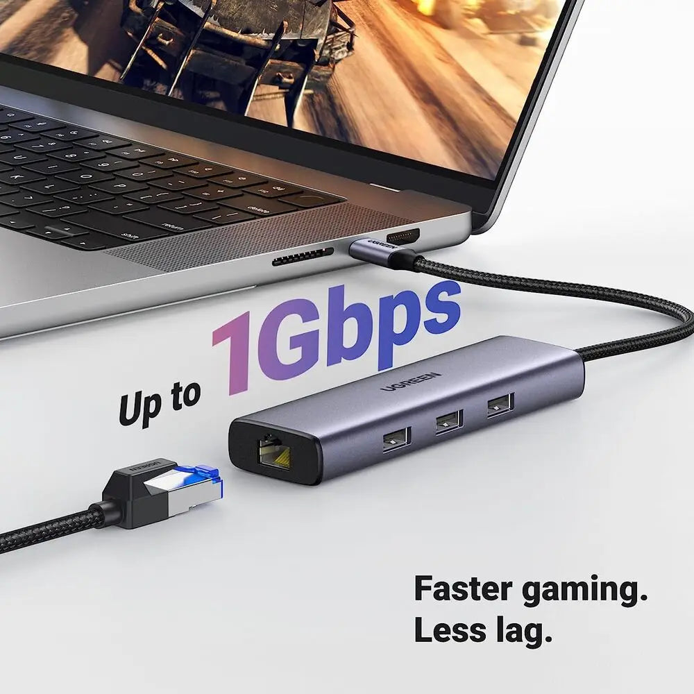 UGREEN 6-in-1 USB-C Multiport Docking Station 1000Mbps Ethernet 4K HDMI 100W PD 3x USB-A 3.0 MacBook iPad Pro Surface Laptop 15598 Ugreen