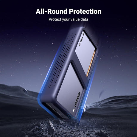 UGREEN 40Gbps M.2 NVMe Enclosure Cooling Fan Anti-Drop SSD Aluminum M/B+M Key 2280 2260 Thunderbolt 3/4 USB4 (15976) Ugreen