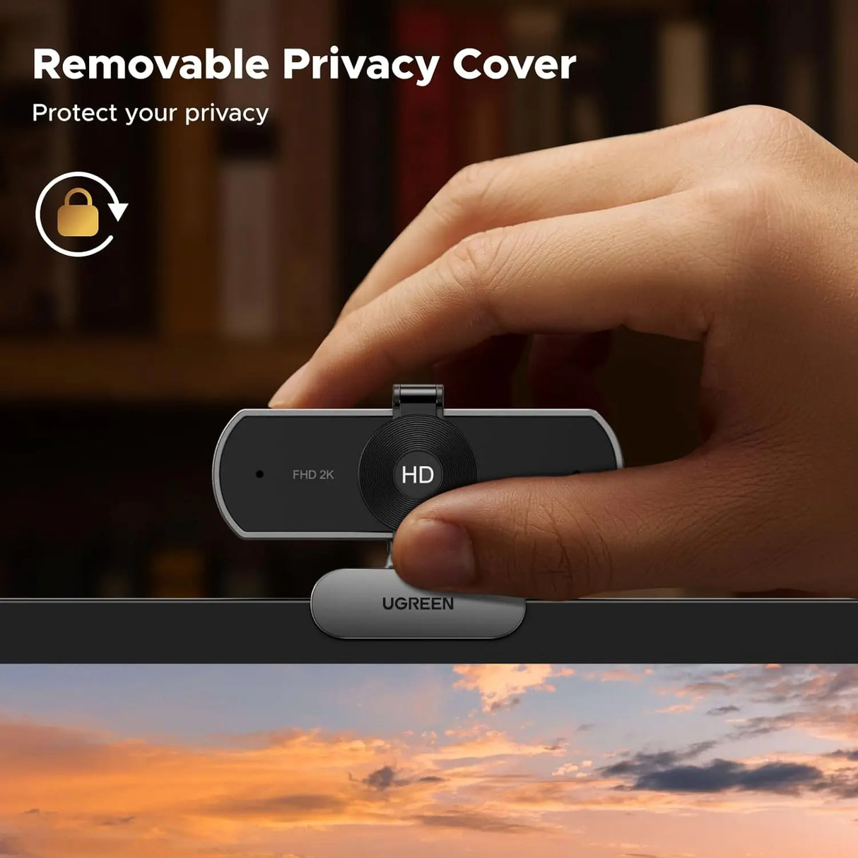 UGREEN 2K Webcam PC Ultra HD 1080P Streaming Camera Dual Microphone Autofocus Low Light USB Plug Play Computer Web Cam (75330)