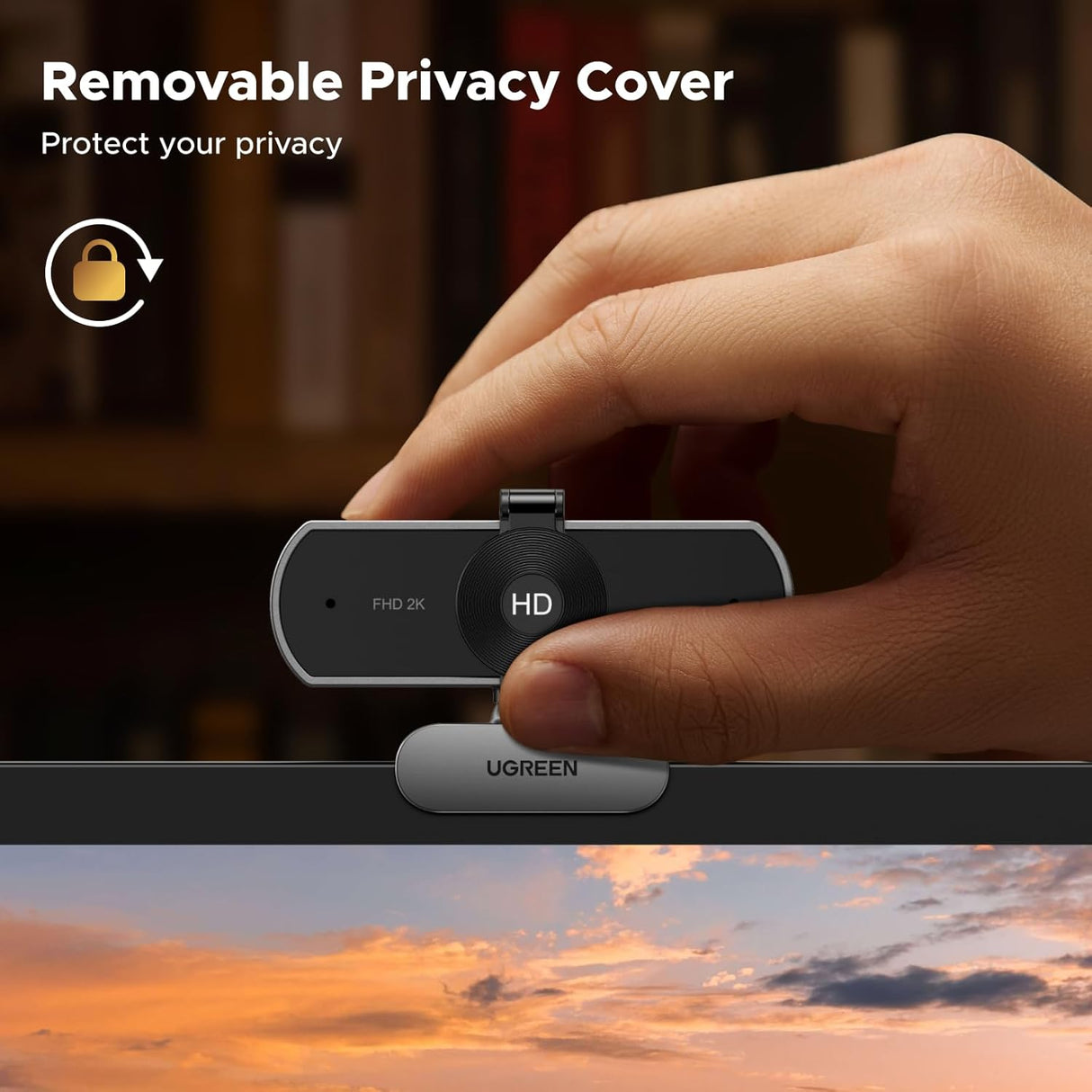 UGREEN 2K Webcam PC Ultra HD 1080P Streaming Camera Dual Microphone Autofocus Low Light USB Plug Play Computer Web Cam (75330) Ugreen