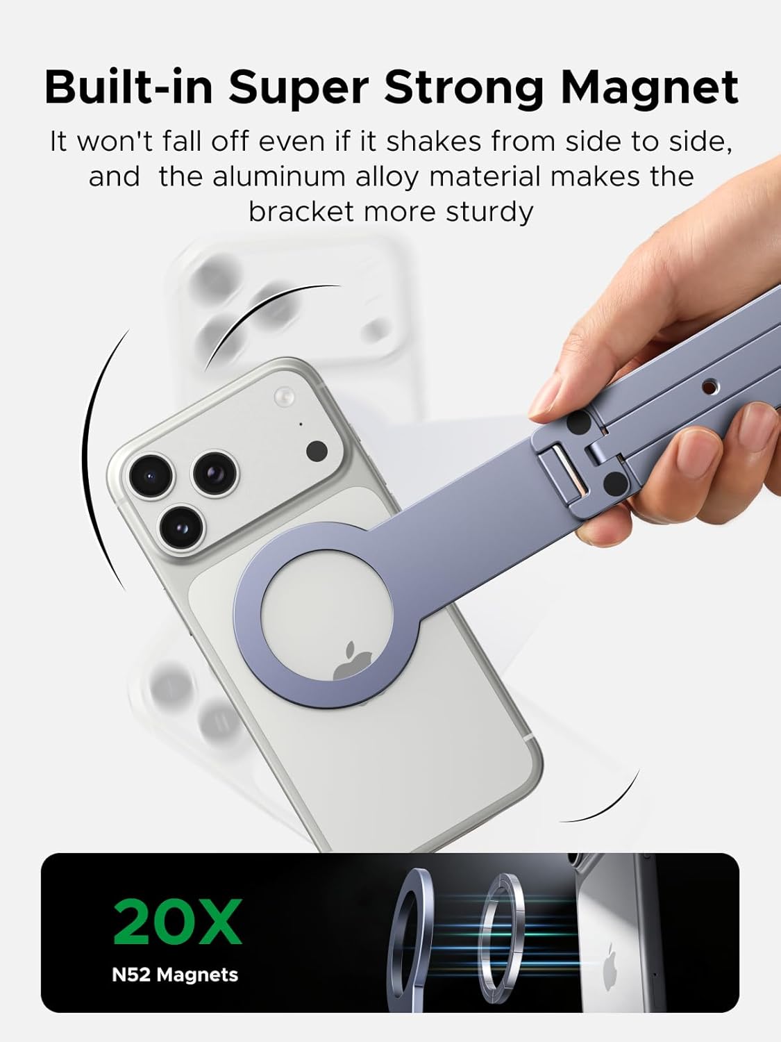 UGREEN LP962 MagSafe-Compatible Magnetic Phone Tripod & Handheld Grip – 1/4″-20 (75509)
