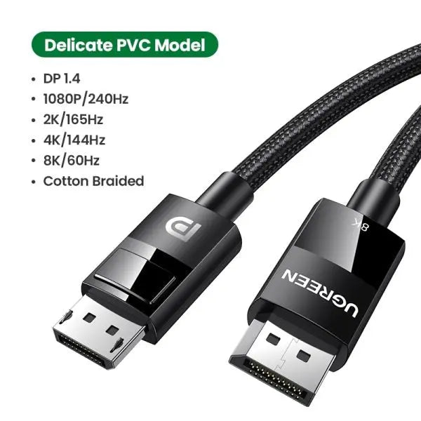 UGREEN DisplayPort 1.4 Cable 5M 8K 60Hz 4K 144Hz HDR High Speed DP to DP Male Gaming Monitor PC Laptop Graphics (80394) Ugreen