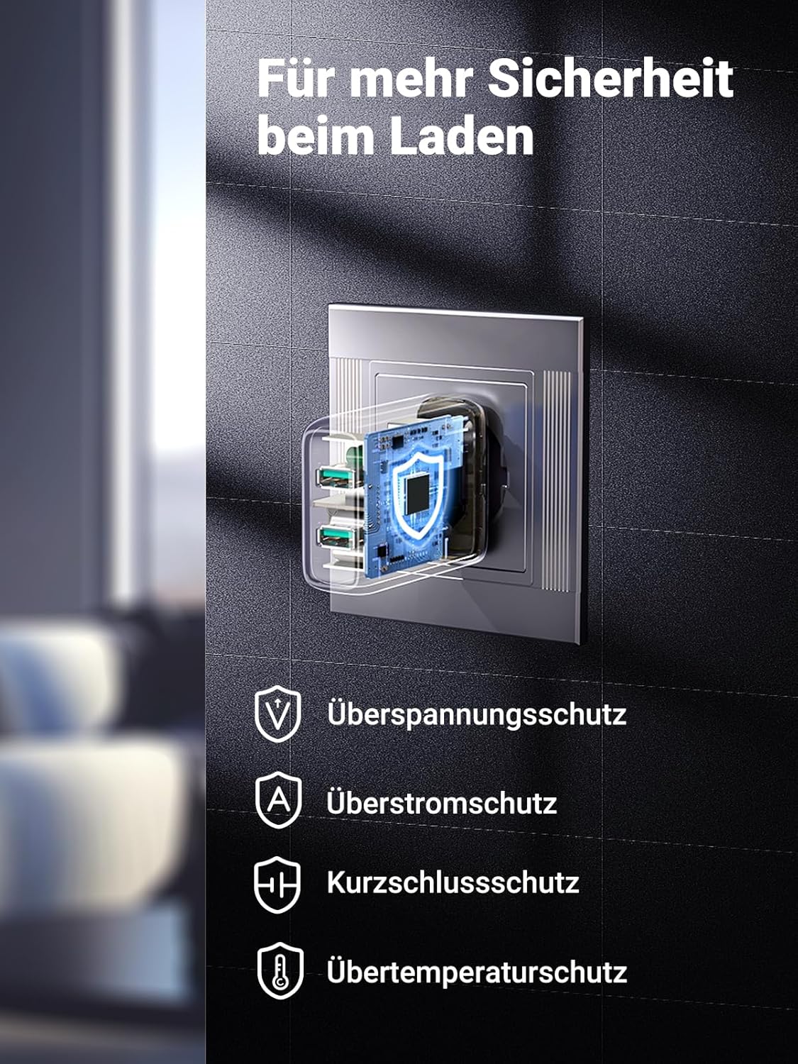 UGREEN 36W 2-Port USB Charger QC 3.0 Fast Charging Galaxy S10 S9 S8 A51 A50 Sony Xperia Redmi Note8 Huawei P30 (10216) Ugreen