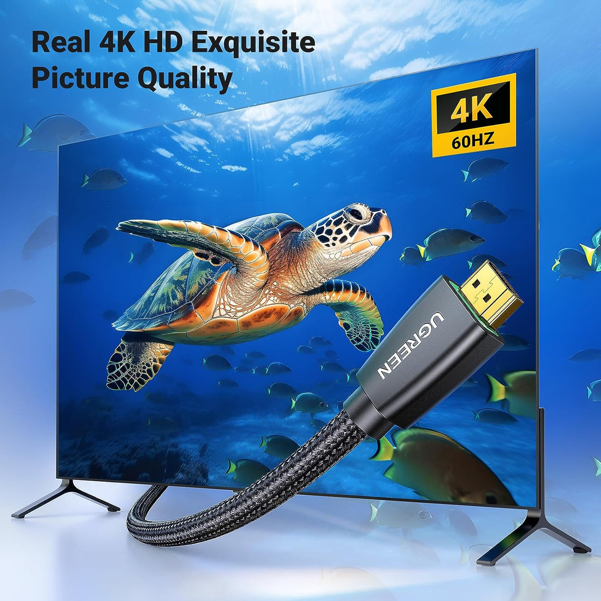 UGREEN 10M HDMI 2.0 Cable 4K@60Hz Ultra HD Braided High Speed HDR 18Gbps Audio Return TV Monitor Gaming Console Projector 40414 Ugreen