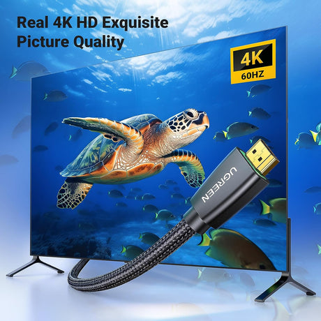 UGREEN 3M HDMI 2.0 Cable 4K@60Hz High Speed Braided Ethernet Audio Return UHD HDR TV Monitor Projector PS5 Xbox Laptop 40411 Ugreen