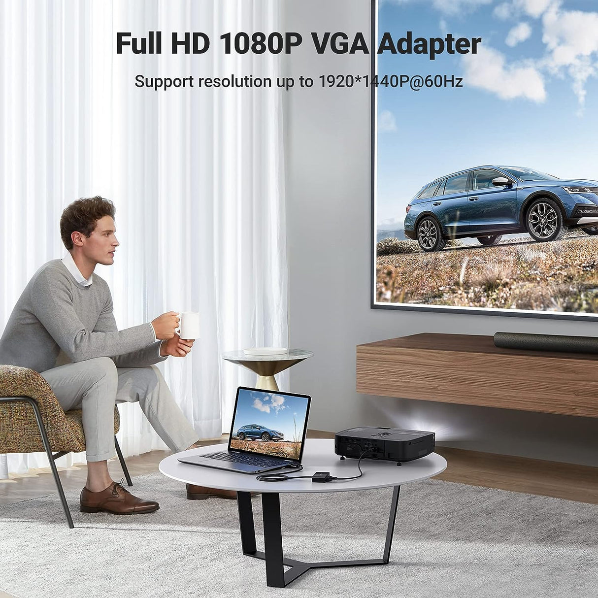 UGREEN VGA Splitter 1 In 2 Out Full HD 1080p Video Duplicator 1 VGA Input 2 VGA Outputs Monitor Projector HDTV PC Laptop 20918 Ugreen