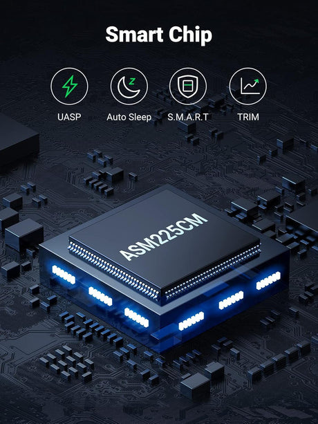 UGREEN 2.5 Inch External Hard Drive Enclosure USB 3.0 SATA HDD SSD Caddy 5Gbps UASP 0.5M Cable (30847) Ugreen