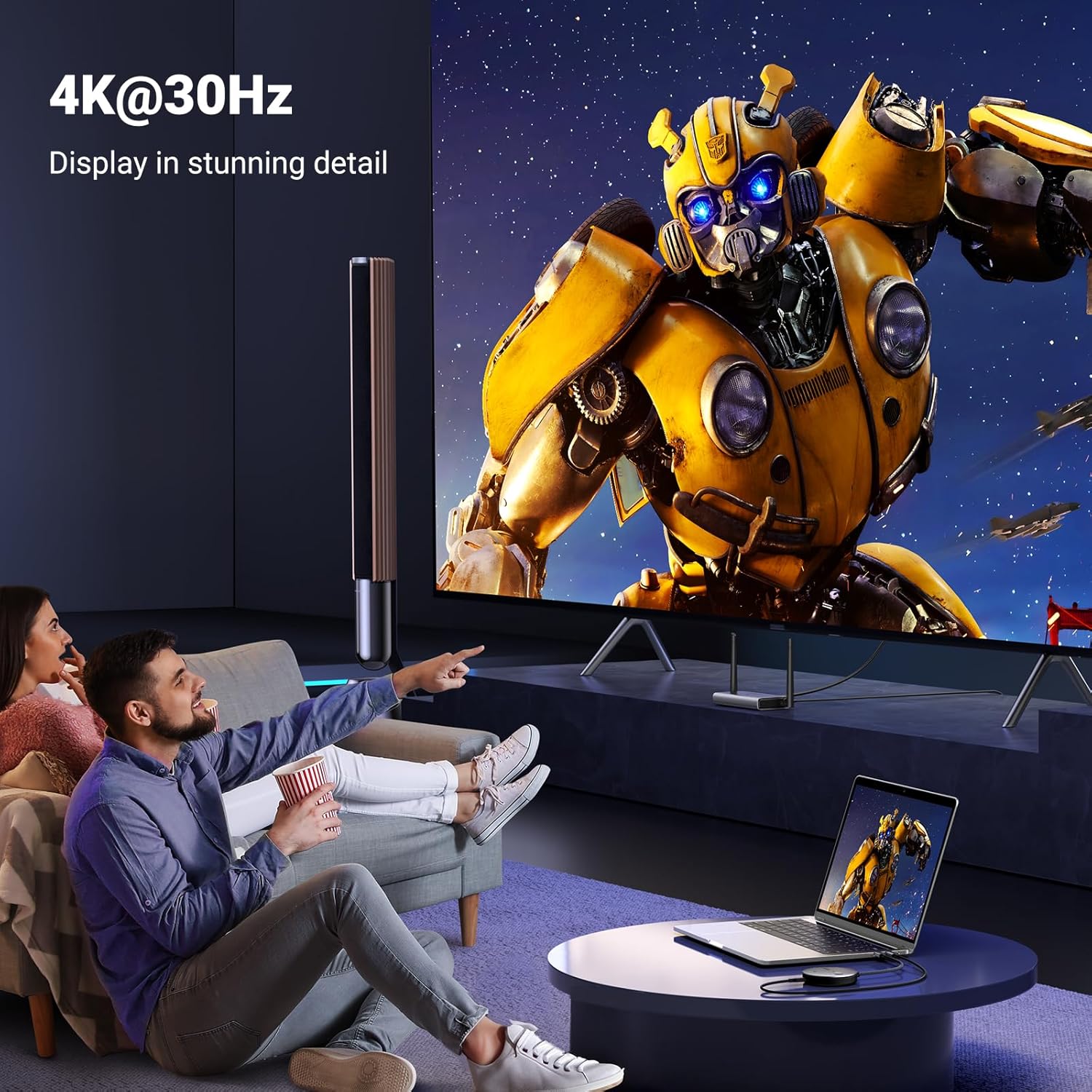 UGREEN Wireless HDMI Transmitter Receiver 4K 30Hz 2.4G 5G Display Adapter Kit Laptop PC TV Projector Screen Mirror 90909A Ugreen