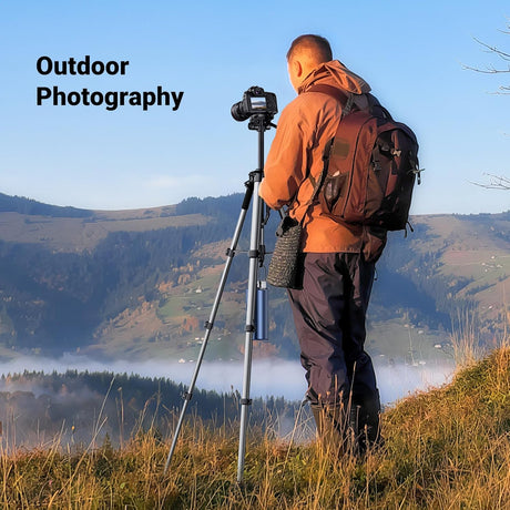 UGREEN Camera Tripod Adjustable 53.5-175cm Aluminum Travel Tripod 3-Way Pan Head Phone Holder DSLR iPhone Android 15187 - Ugreen India