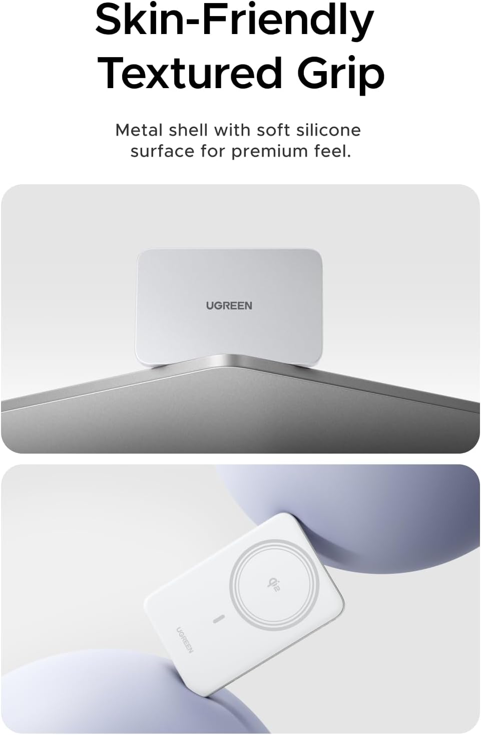 UGREEN Magflow Air QI2 Power Bank, 8.6mm Ultra-Slim 5000mAh Magnetic Battery, 20W PD Fast Charging Portable Charger, MagSafe-Compatible External Battery for iPhone 17/16/15/14 Series, (95931B)